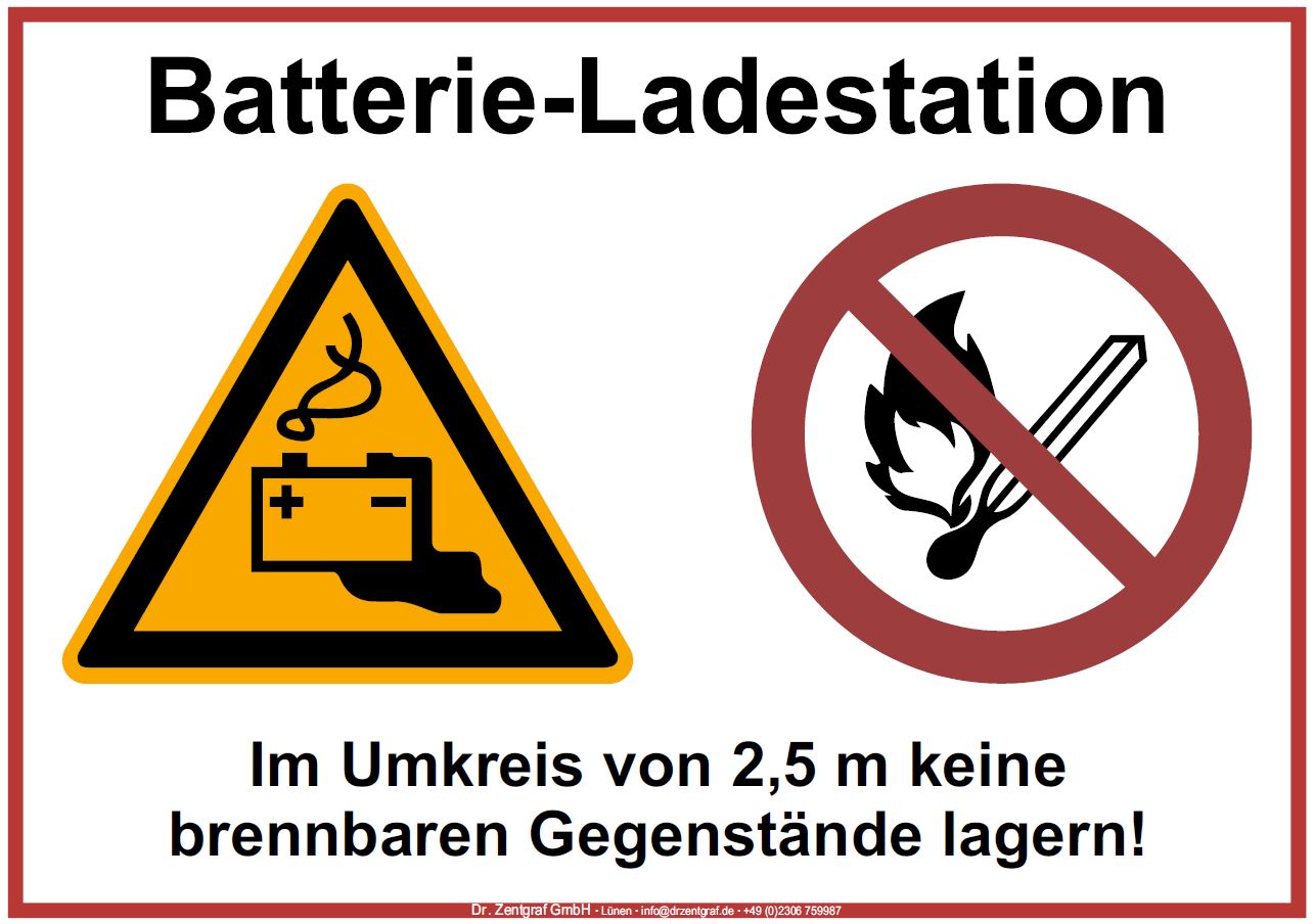 Kombischild Batterieladestation - Beschilderung Zentgraf