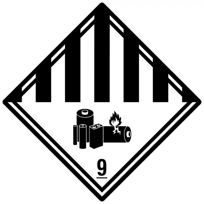 Gefahrgutaufkleber - Lithium-Batterien (Nr. 9 A) Polyethylen - Beschilderung Zentgraf