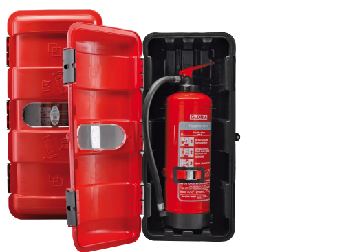 Feuerlöscher-Schutzhaube Bigbox für die Wand- und Fahrzeugbefestigung - Beschilderung Zentgraf