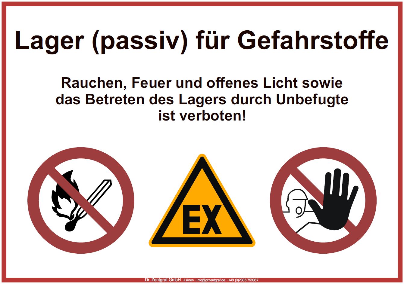 Kombischild Lagerraum für brennbare Flüssigkeiten - Beschilderung Zentgraf