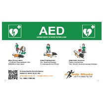 ARKY-AED Wandkasten Indoor + AED-Schild mit Reanimationshinweis