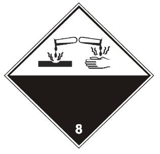Gefahrgutaufkleber - Ätzende Stoffe (Nr. 8) - Polyethylen - Beschilderung Zentgraf