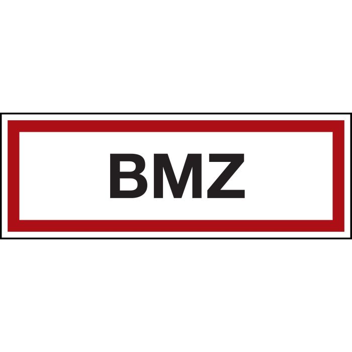 BMZ (Brandmeldezentrale), 297 x 105 x 1 mm, DIN 4066, langnachleuchtend, - Beschilderung Zentgraf