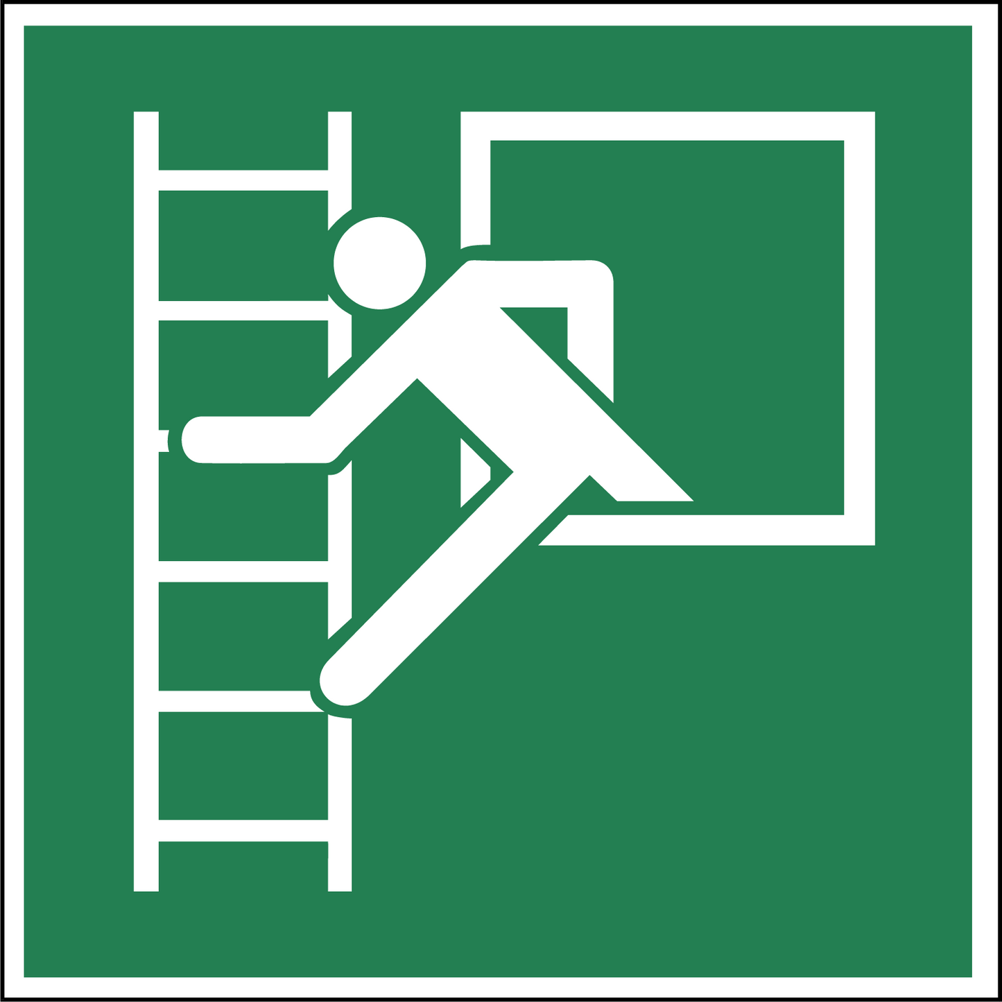 Notausstieg mit Fluchtleiter, 200x200 mm, ASR A1.3/ ISO 7010, E016 - Beschilderung Zentgraf
