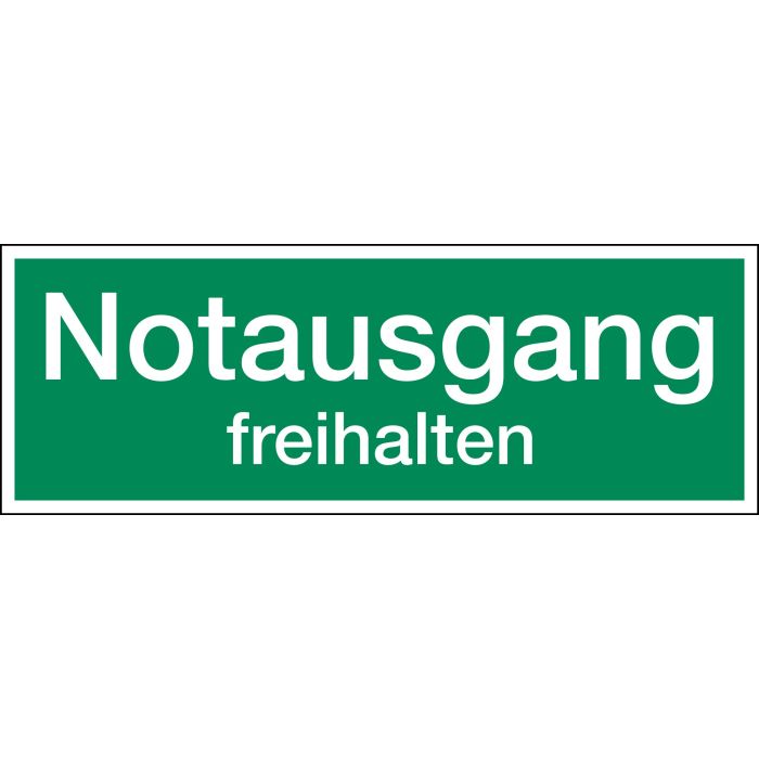 Notausgang freihalten - Beschilderung Zentgraf