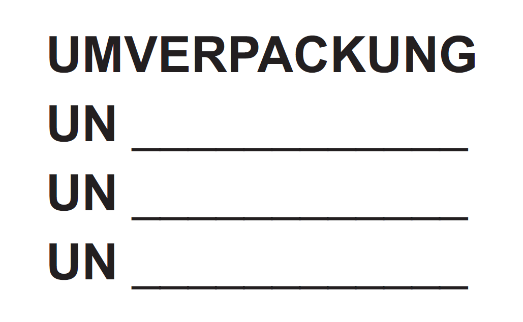 Gefahrgutaufkleber - Umverpackung mit UN Nr. - Beschilderung Zentgraf
