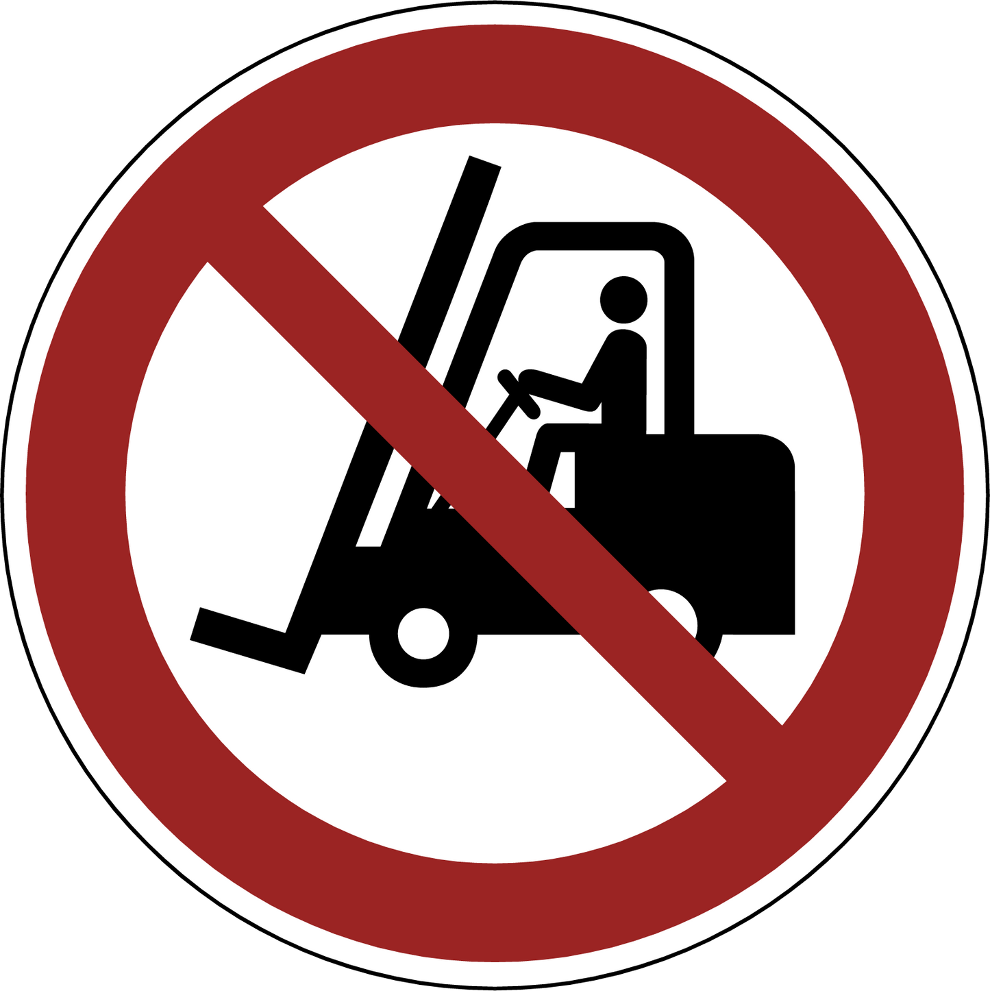 Für Flurförderzeuge verboten Ø 200 mm, ASR A1.3/ ISO 7010, P006 - Beschilderung Zentgraf