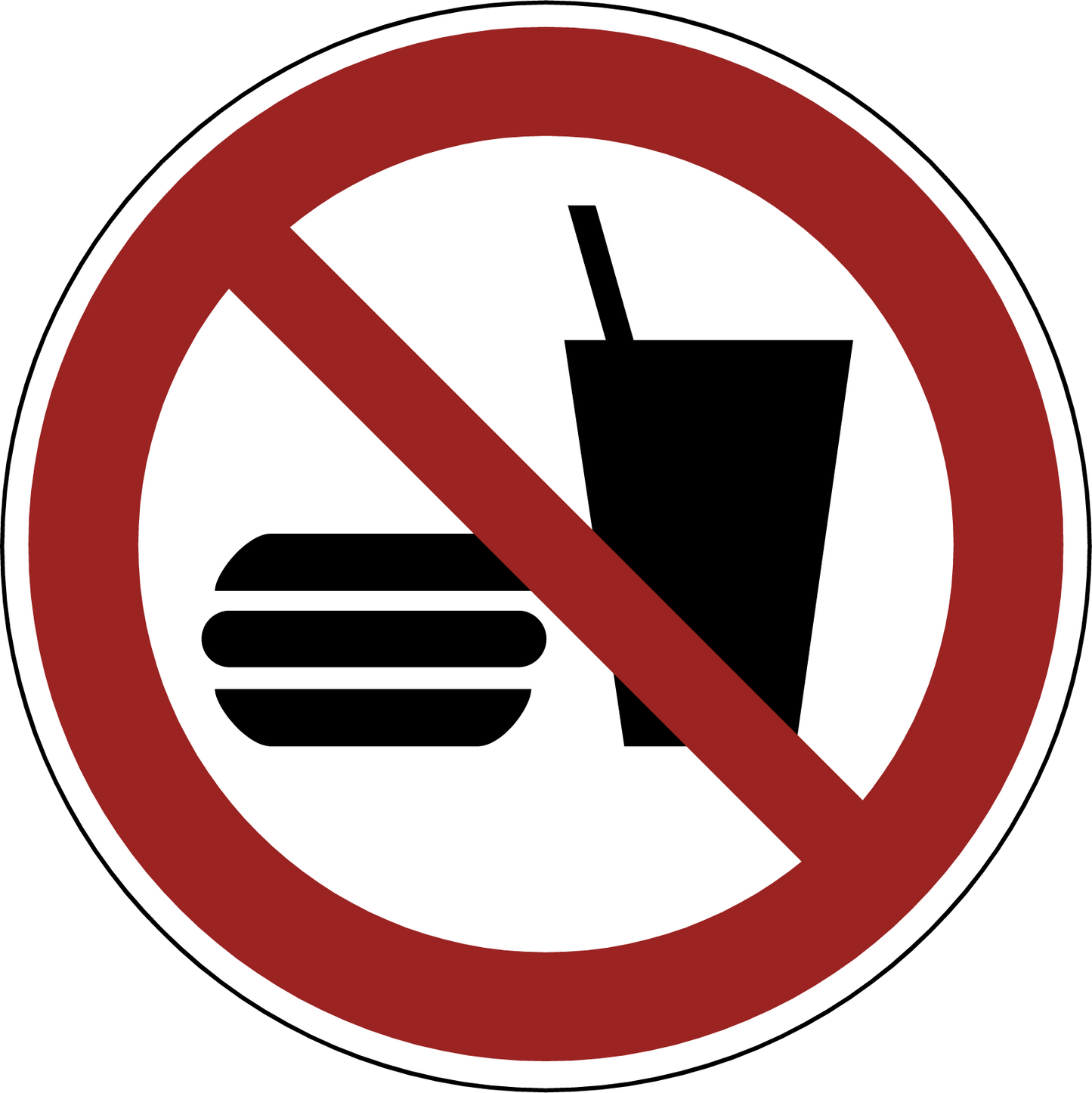 Essen und Trinken verboten Ø 200 mm, ASR A1.3/ ISO 7010, P022 - Beschilderung Zentgraf