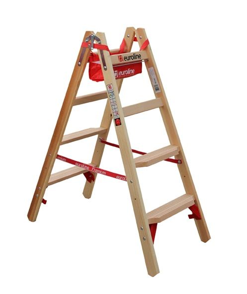 euroline Holz-Comfort-Stufenstehleiter Nr. 10577 – robust, ergonomisch und sicher für den Innenbereich