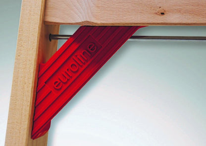 euroline Holz-Comfort-Stufenstehleiter Nr. 10577 – robust, ergonomisch und sicher für den Innenbereich - Beschilderung Zentgraf