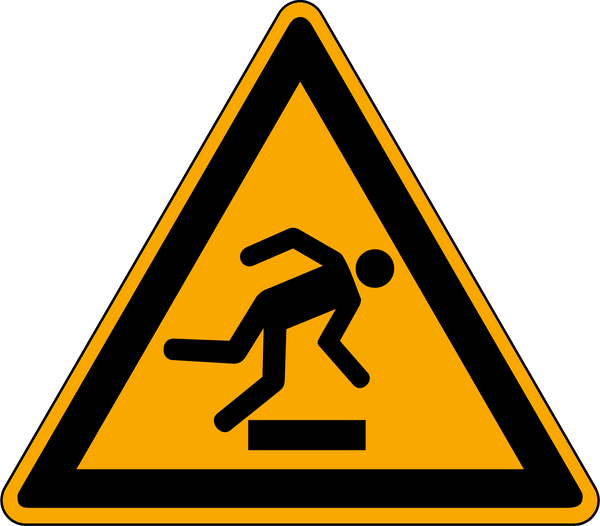 Warnung vor Hindernissen am Boden, ASR A1.3/ ISO 7010, W007 – Dr ...